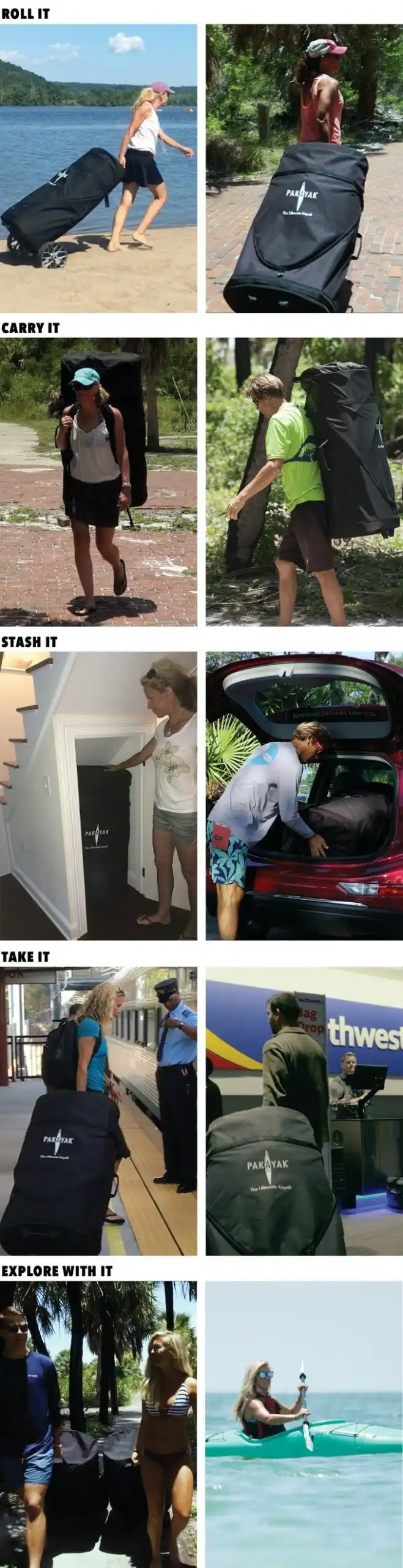 pakayak kayak transport storage travel infographic